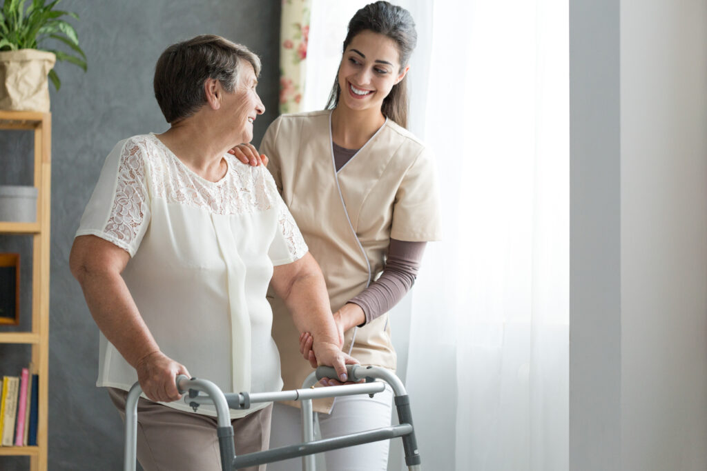 Senior staying safety at home